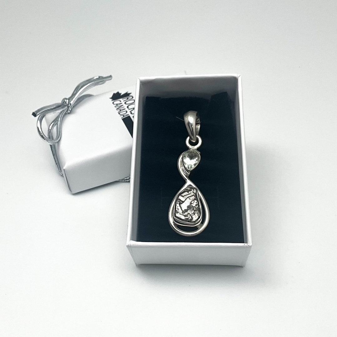 Campo Del Cielo Meteorite and Green Amethyst Pendant - Rocks and Gems Canada