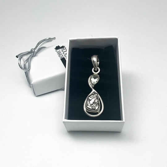 Campo Del Cielo Meteorite and Green Amethyst Pendant - Rocks and Gems Canada