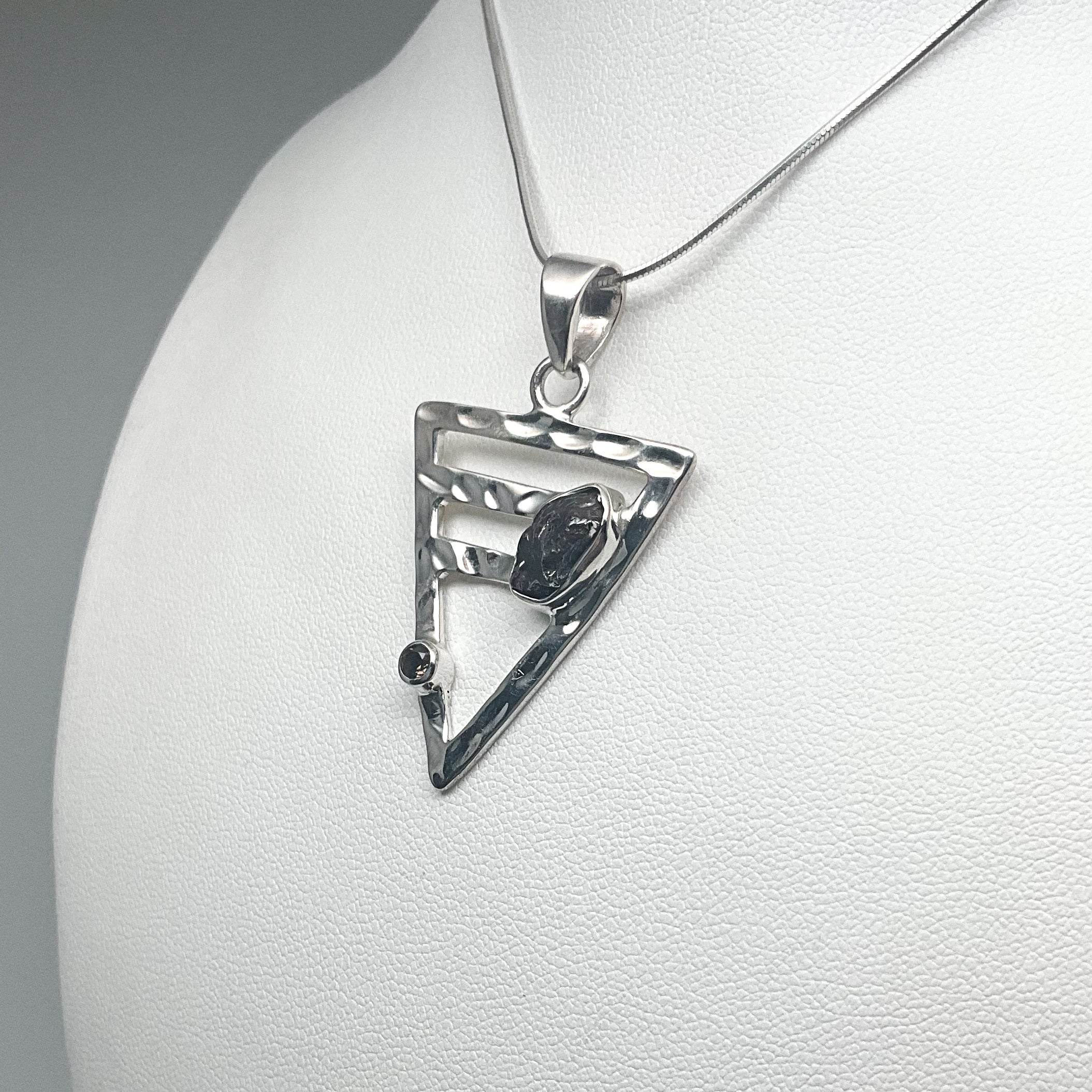 Campo Del Cielo Meteorite and Smoky Quartz Pendant - Rocks and Gems Canada