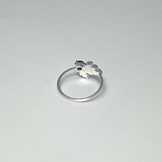 Garnet Maple Leaf Ring - Rocks and Gems Canada