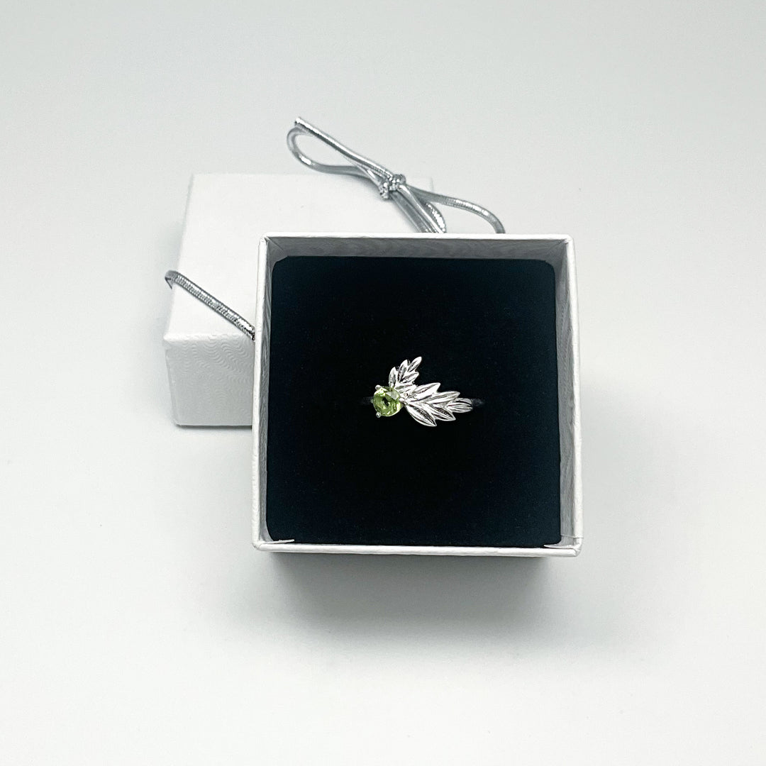 Peridot Maple Leaf Ring