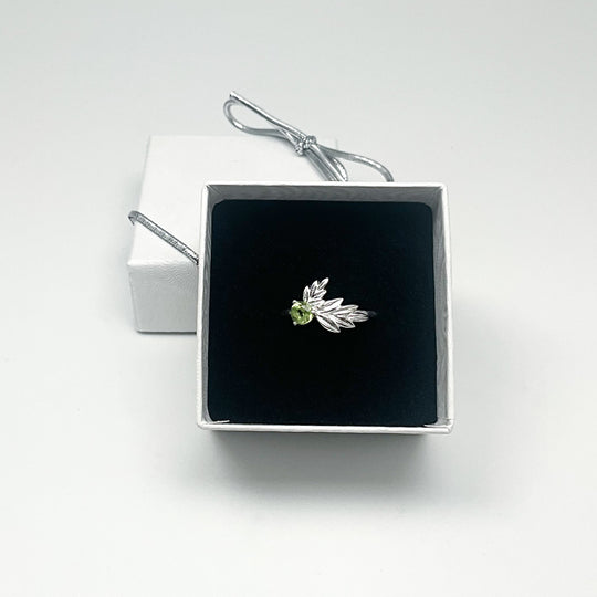Peridot Maple Leaf Ring