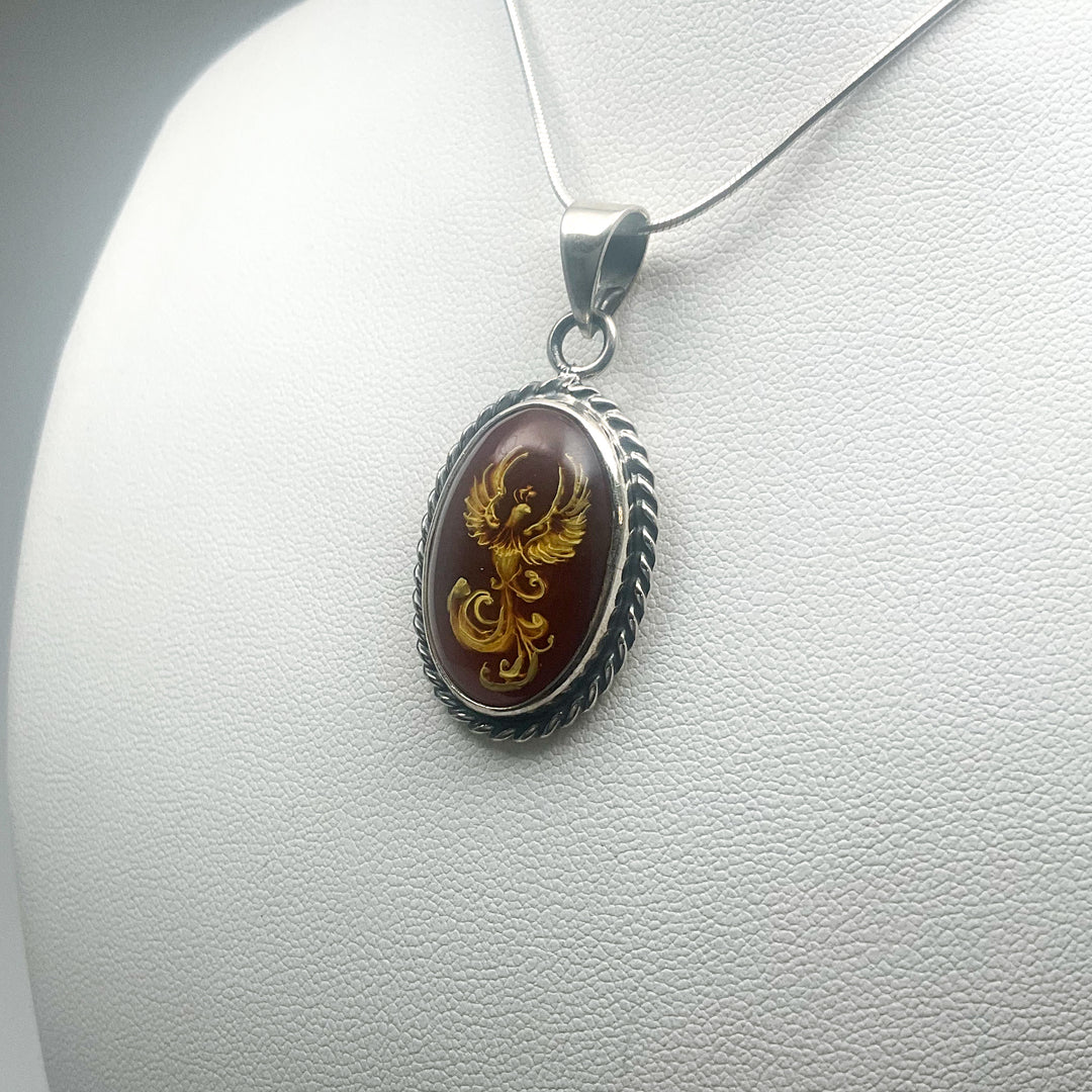 Amber Cameo Pendant - Rocks and Gems Canada