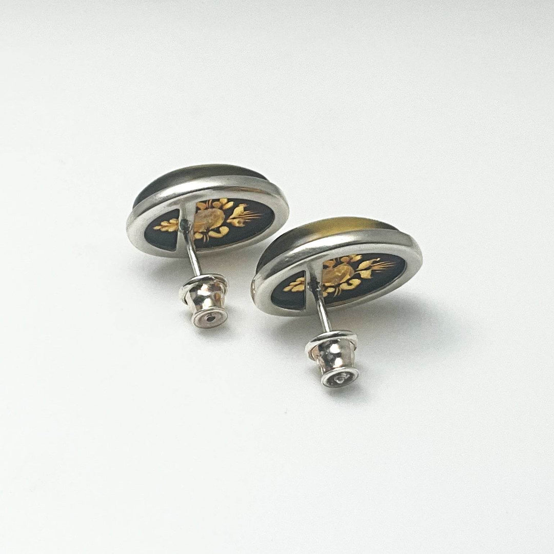 Amber Cameo Stud Earrings - Rocks and Gems Canada