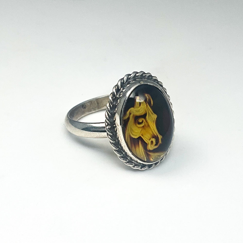 Amber Cameo Horse Ring (Copy) - Rocks and Gems Canada