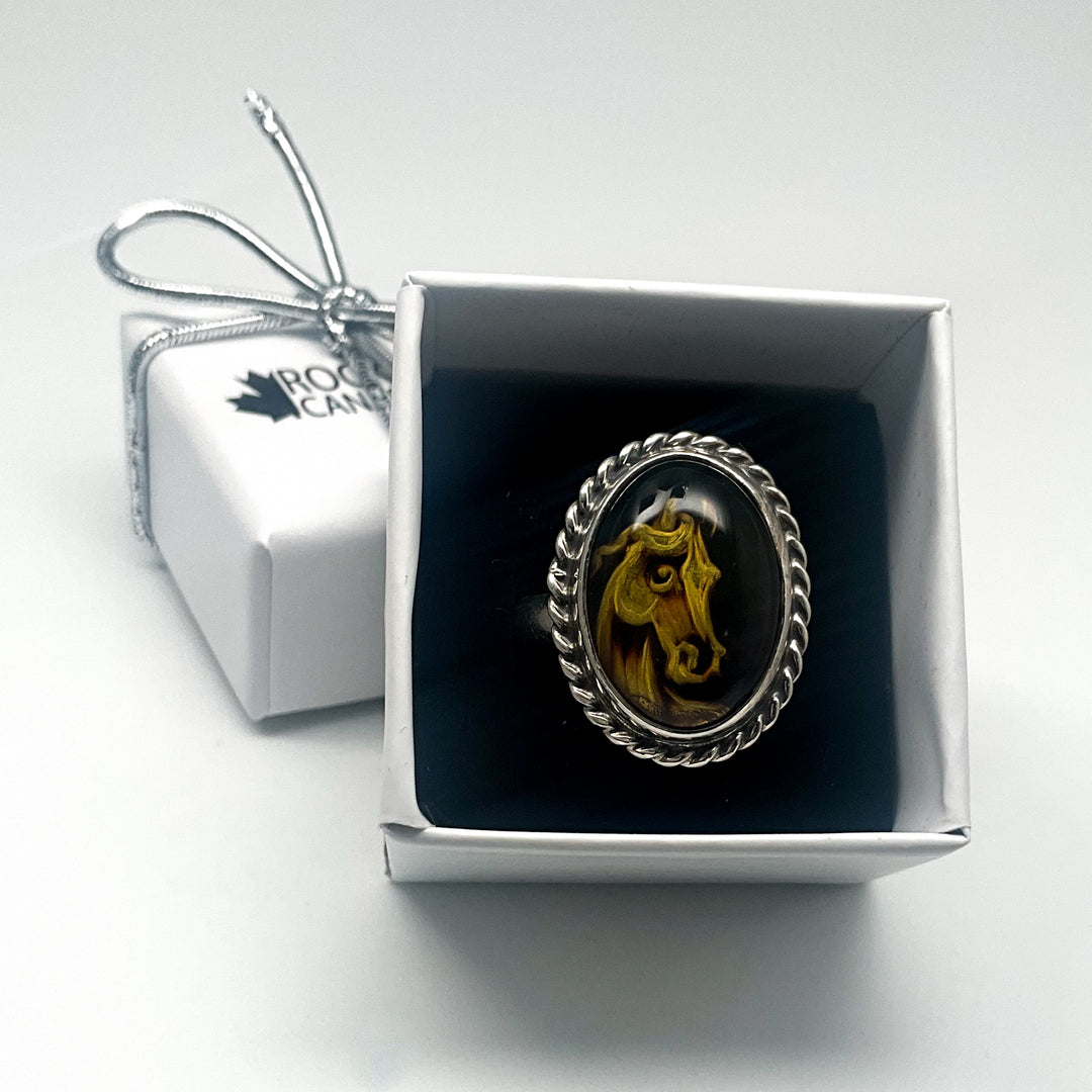 Amber Cameo Horse Ring (Copy) - Rocks and Gems Canada
