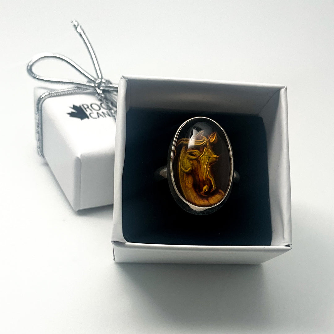 Amber Cameo Horse Ring (Copy) - Rocks and Gems Canada