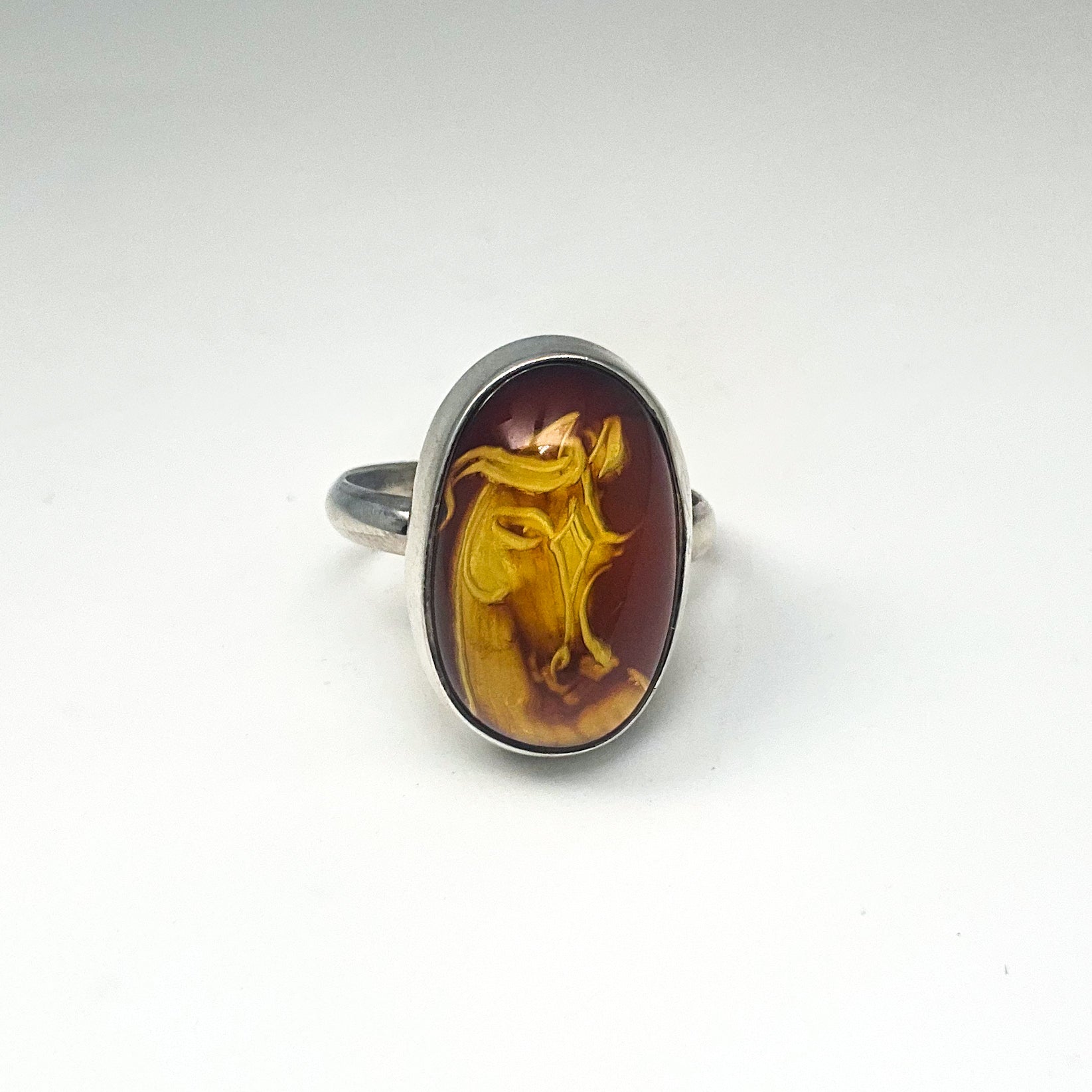 Amber Cameo Horse Ring (Copy) - Rocks and Gems Canada