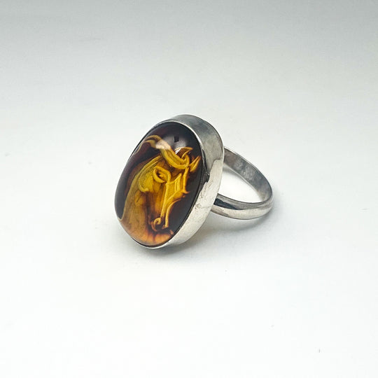 Amber Cameo Horse Ring (Copy) - Rocks and Gems Canada