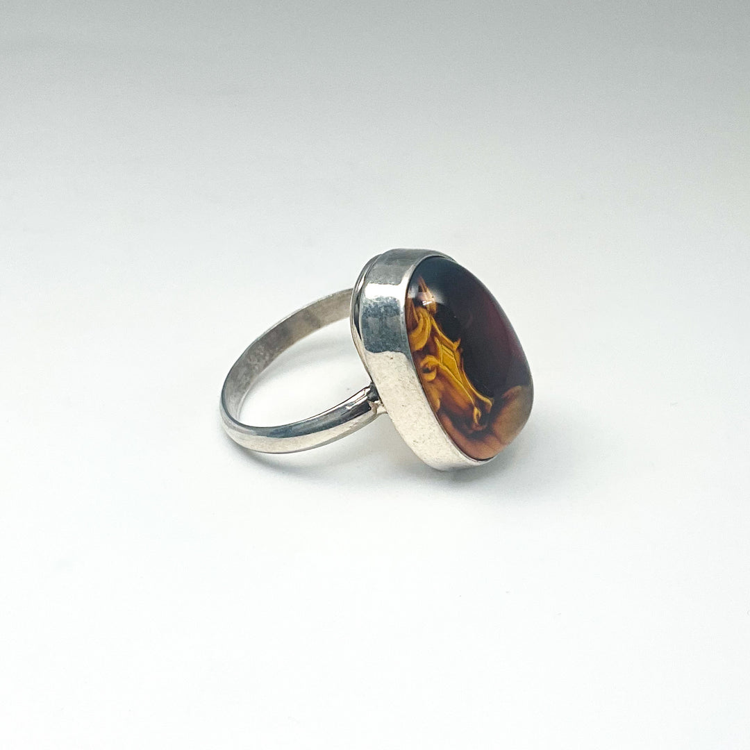 Amber Cameo Horse Ring (Copy) - Rocks and Gems Canada