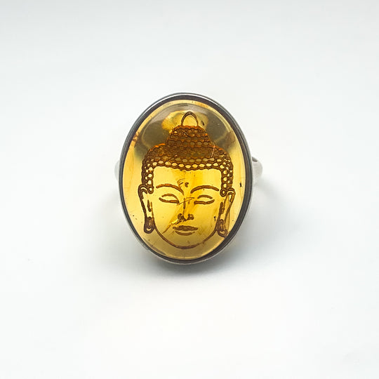 Amber Cameo Ring