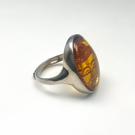Amber Cameo Ring
