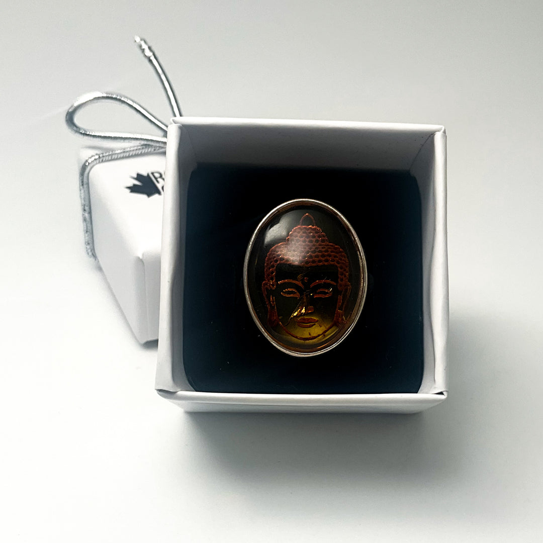 Amber Cameo Ring