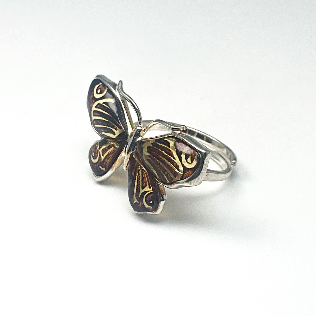 Amber Cameo Butterfly Ring (Copy) - Rocks and Gems Canada