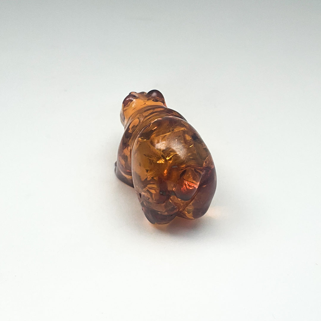 Cognac Amber Bear Carving