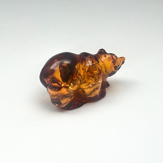 Cognac Amber Bear Carving
