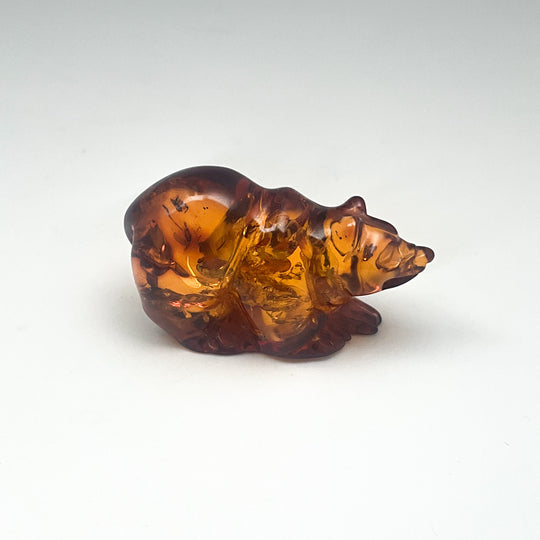 Cognac Amber Bear Carving