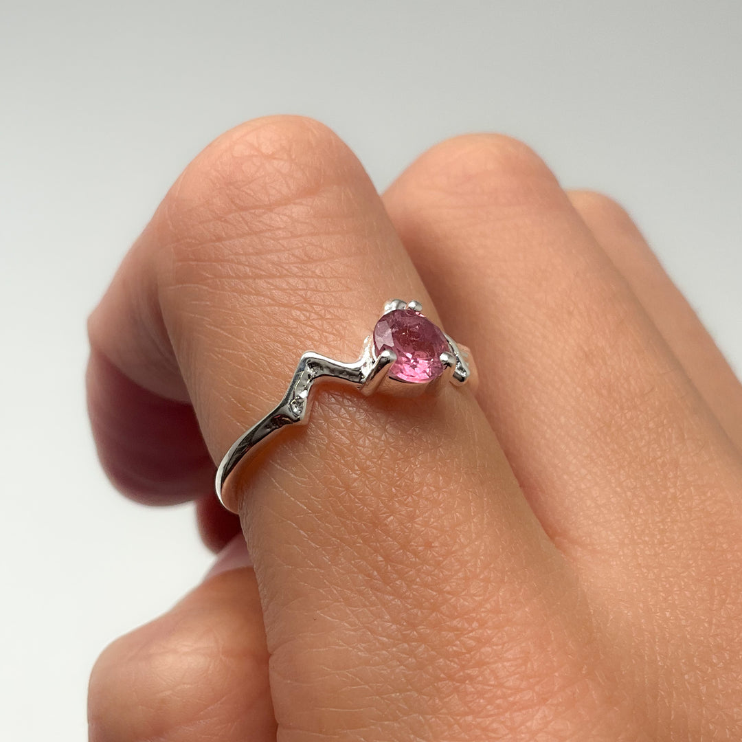 Pink Tourmaline Mountain Ring - Rocks and Gems Canada