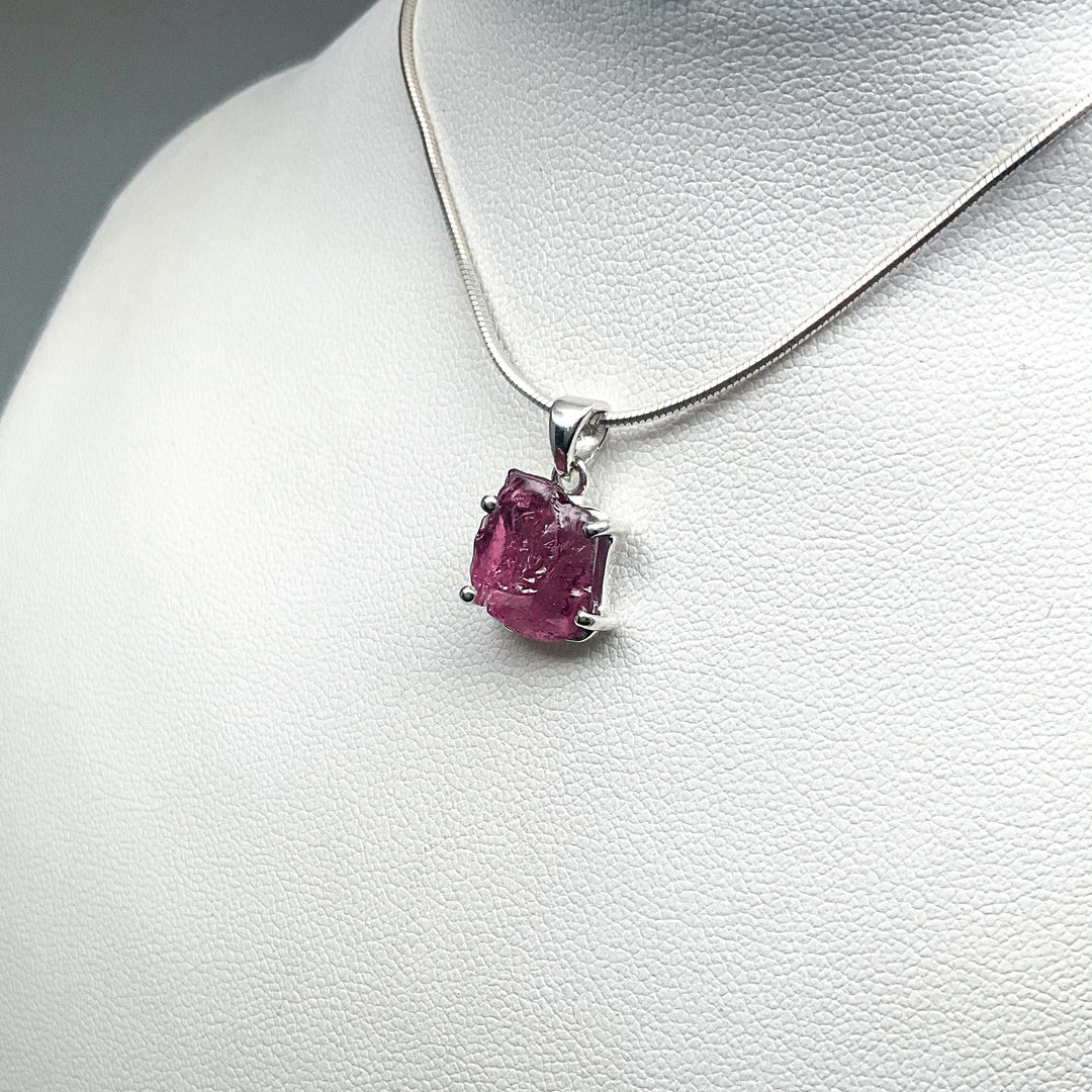 Raw Pink Tourmaline Pendant - Rocks and Gems Canada