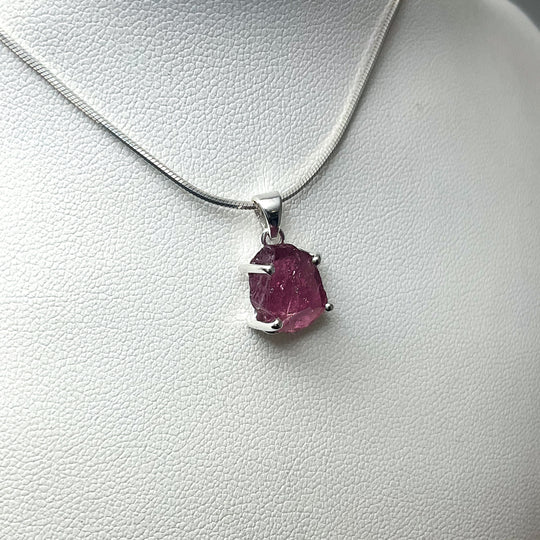 Raw Pink Tourmaline Pendant - Rocks and Gems Canada