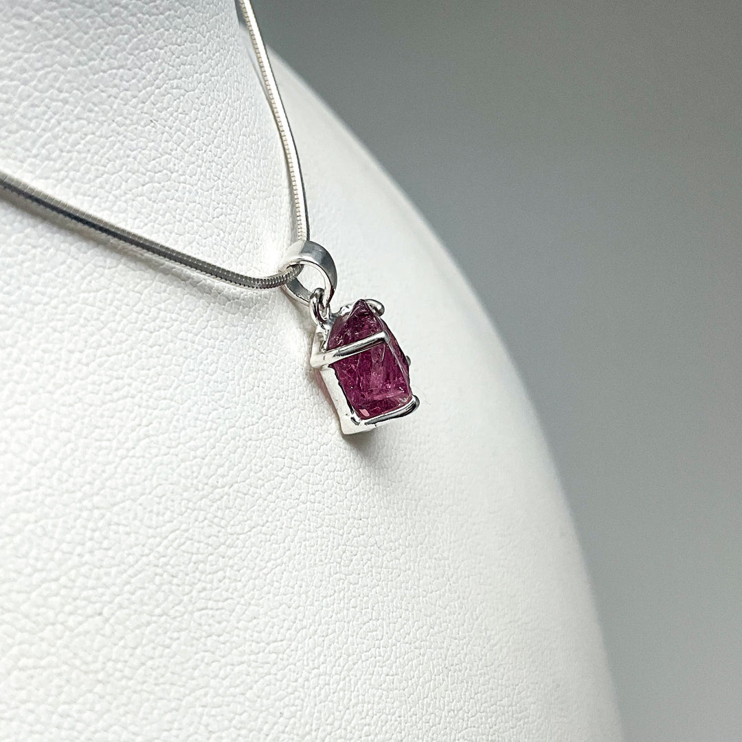 Raw Pink Tourmaline Pendant - Rocks and Gems Canada