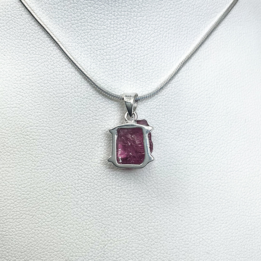 Raw Pink Tourmaline Pendant - Rocks and Gems Canada