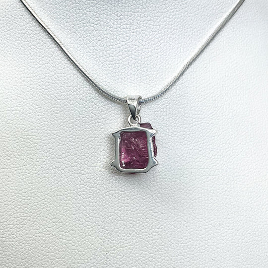 Raw Pink Tourmaline Pendant - Rocks and Gems Canada