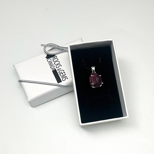 Raw Pink Tourmaline Pendant - Rocks and Gems Canada