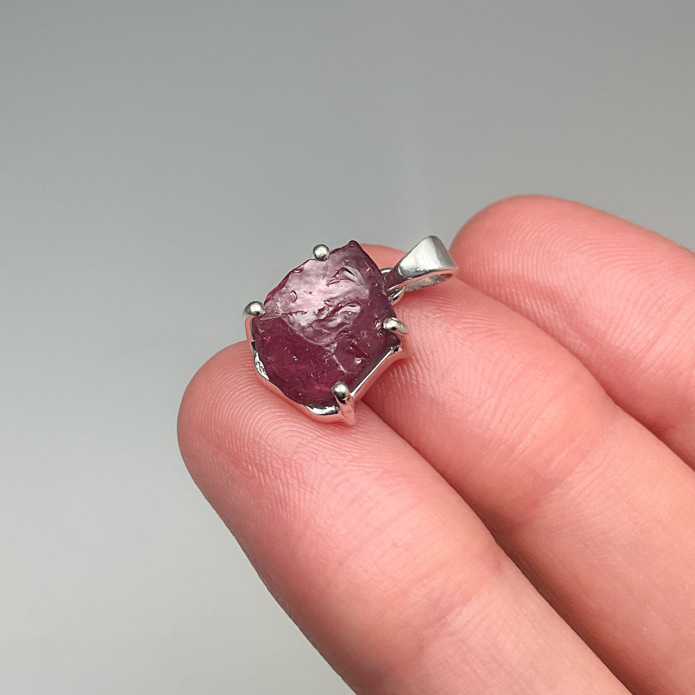 Raw Pink Tourmaline Pendant - Rocks and Gems Canada