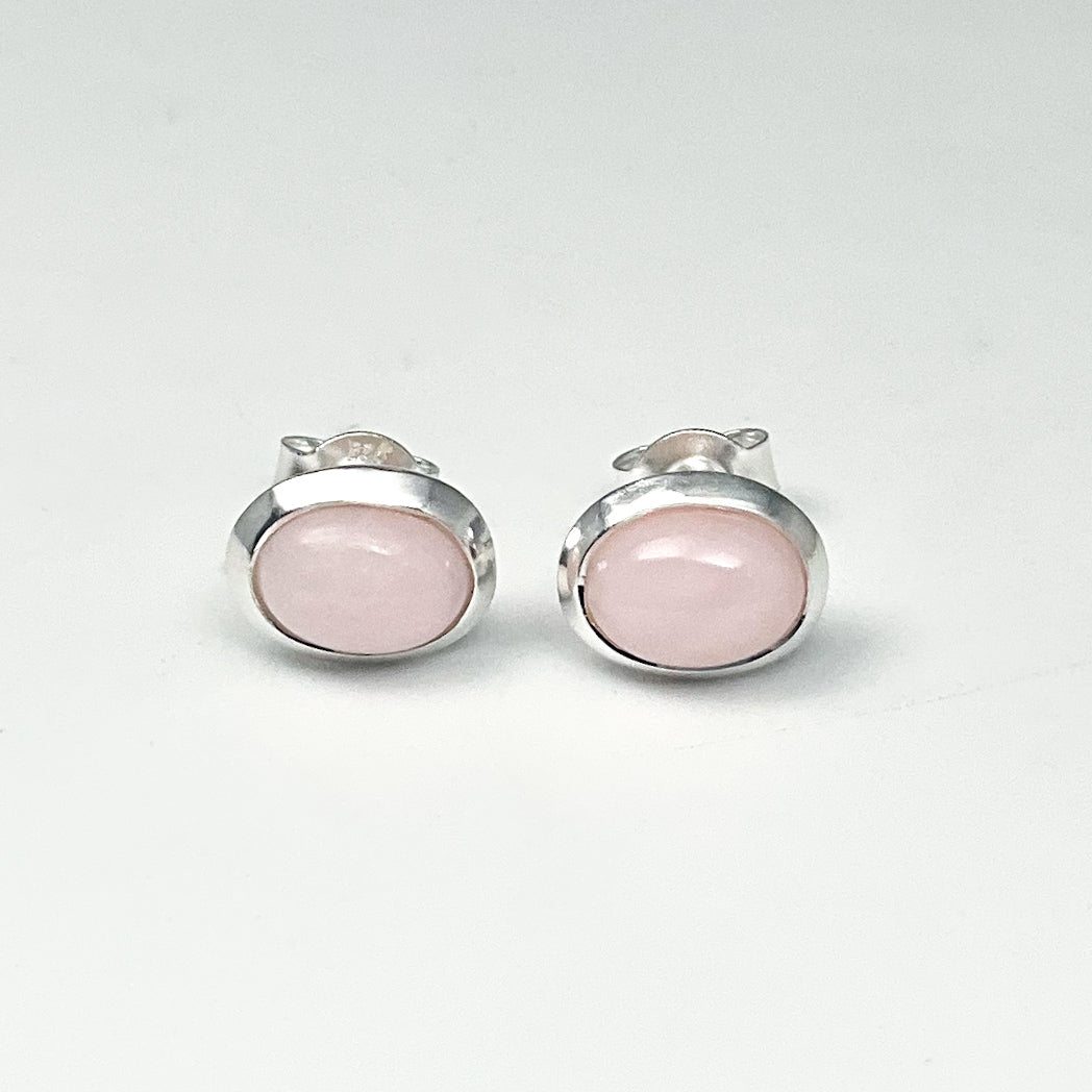 Pink Peruvian Opal Stud Earrings