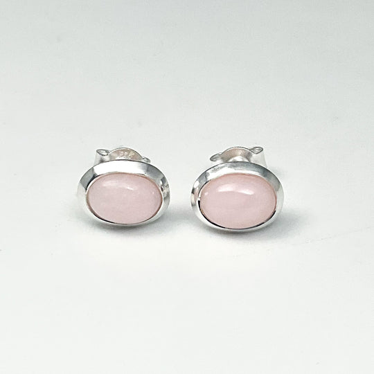 Pink Peruvian Opal Stud Earrings