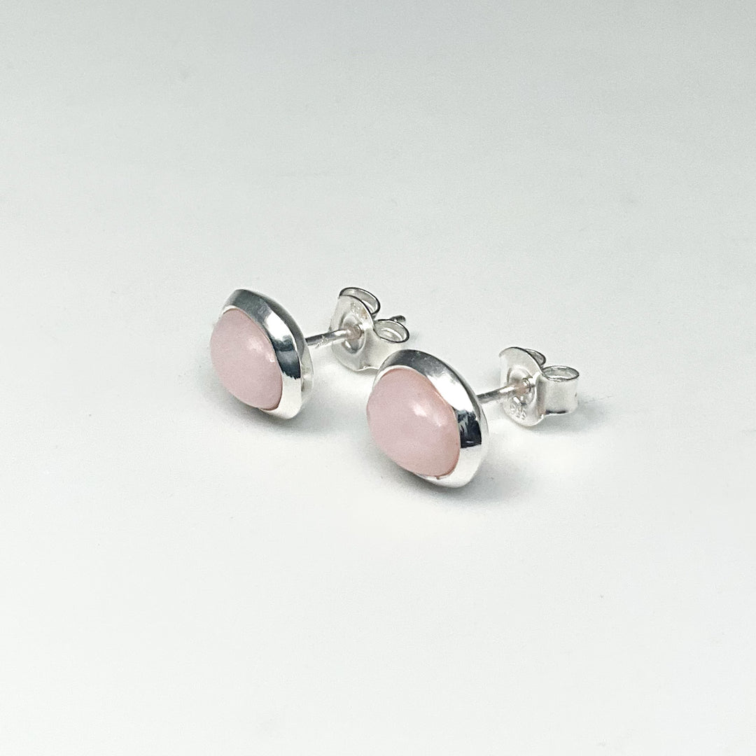 Pink Peruvian Opal Stud Earrings