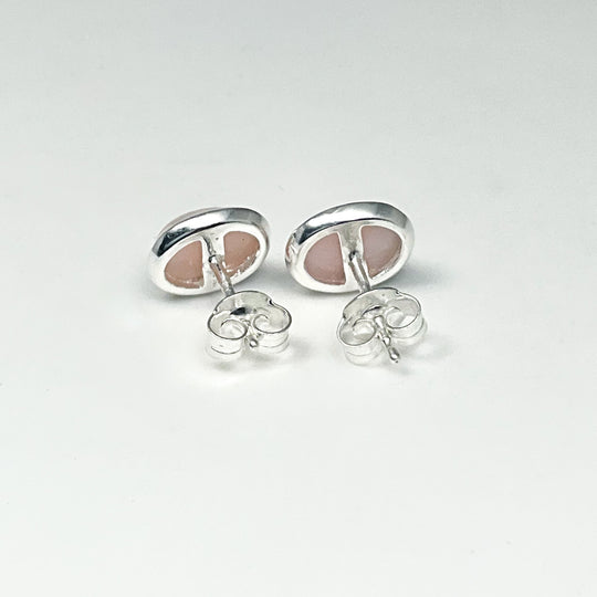 Pink Peruvian Opal Stud Earrings