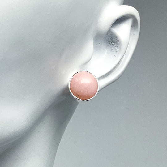 Pink Peruvian Opal Stud Earrings