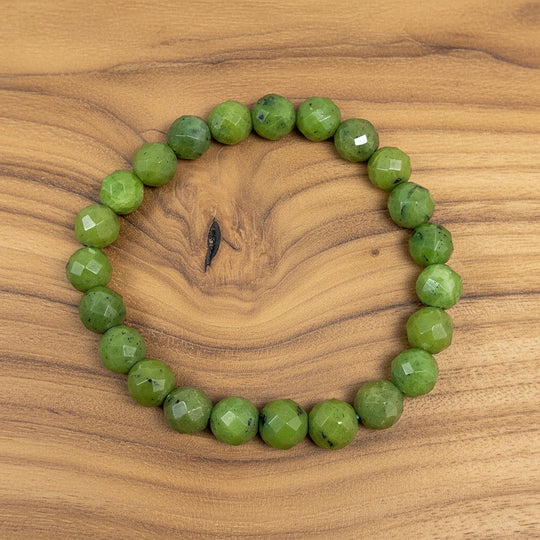 Canadian Jade Faceted Beaded Bracelet - Rocks and Gems Canada