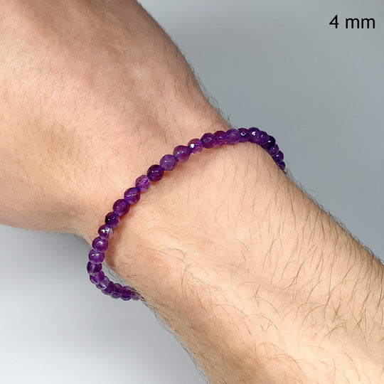 Amethyst Faceted Beaded Bracelet - Rocks and Gems Canada