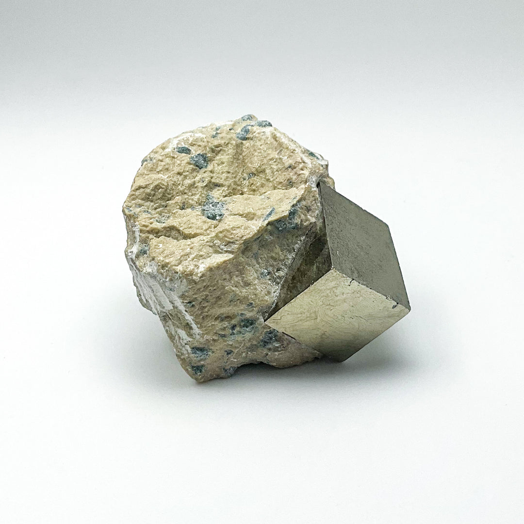 Iron Pyrite Cube in Matrix