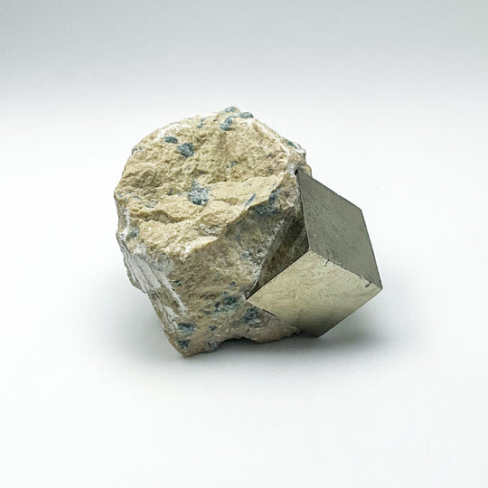 Iron Pyrite Cube in Matrix
