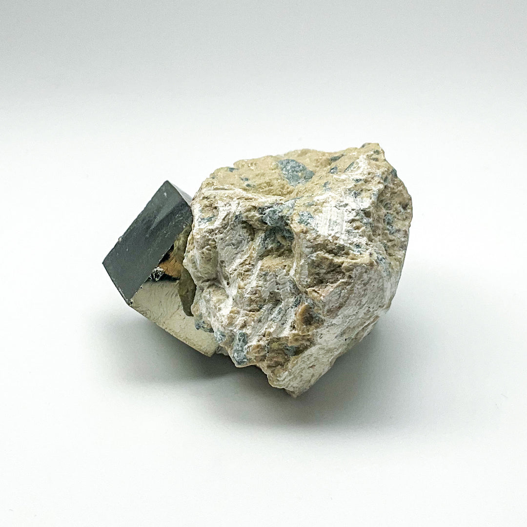 Iron Pyrite Cube in Matrix