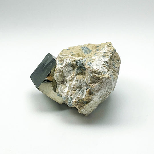 Iron Pyrite Cube in Matrix