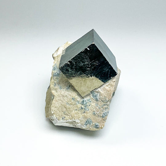 Iron Pyrite Cube in Matrix