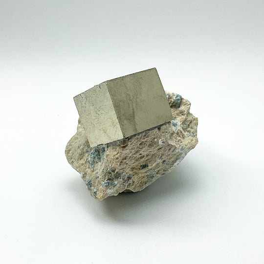 Iron Pyrite Cube in Matrix