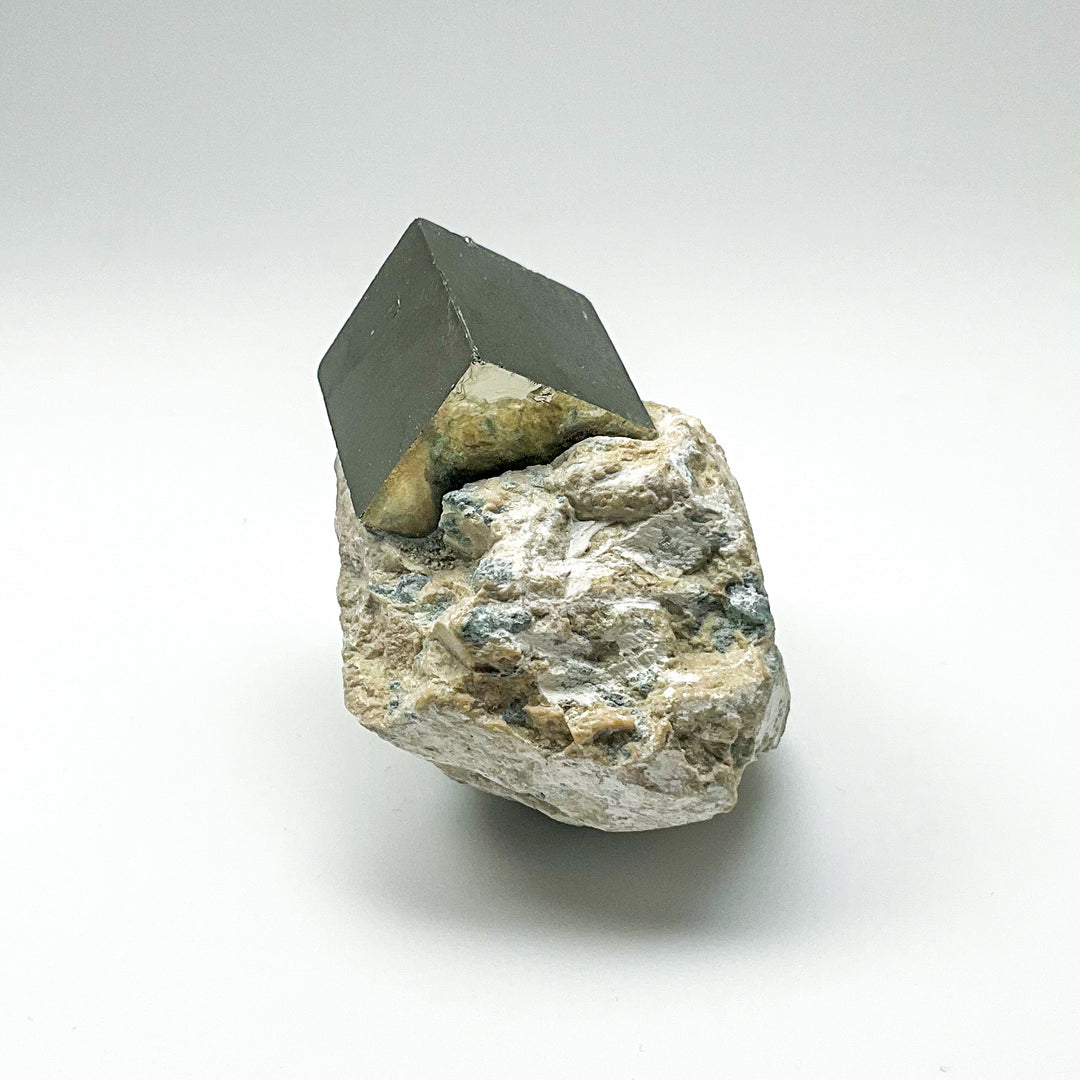 Iron Pyrite Cube in Matrix