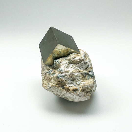 Iron Pyrite Cube in Matrix