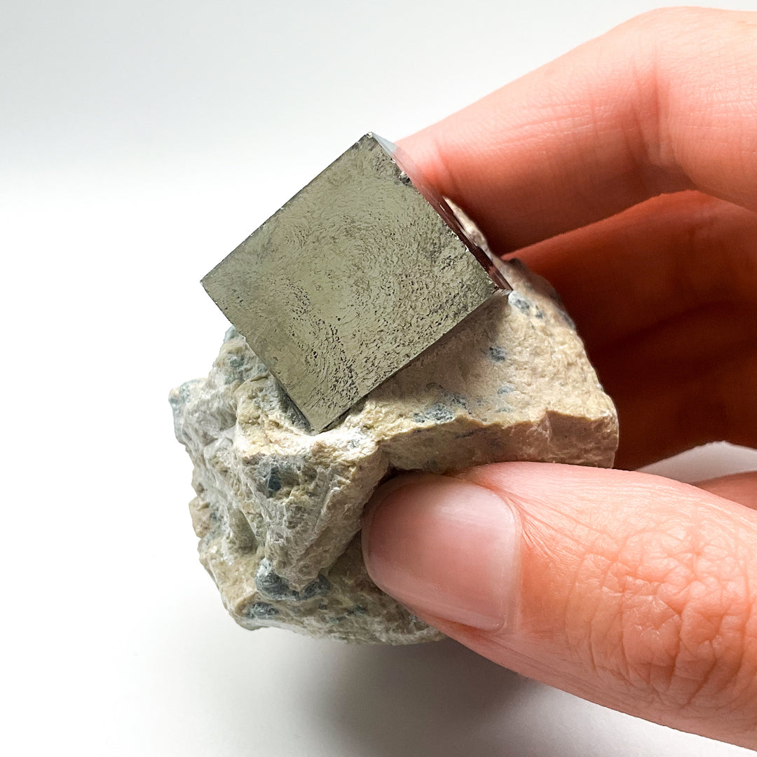 Iron Pyrite Cube in Matrix