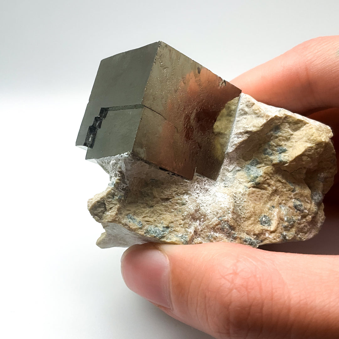 Iron Pyrite Cube in Matrix