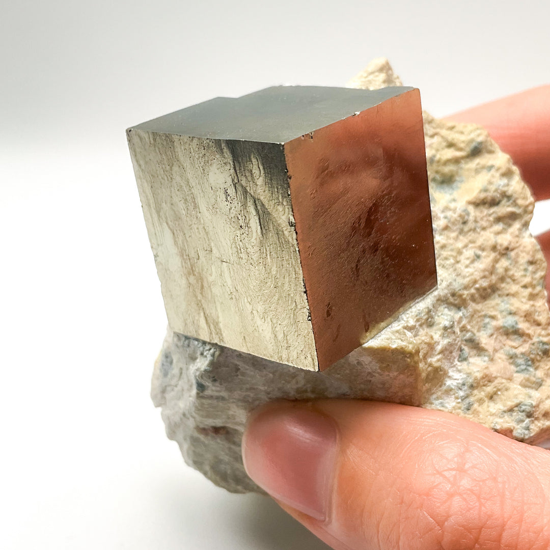 Iron Pyrite Cube in Matrix