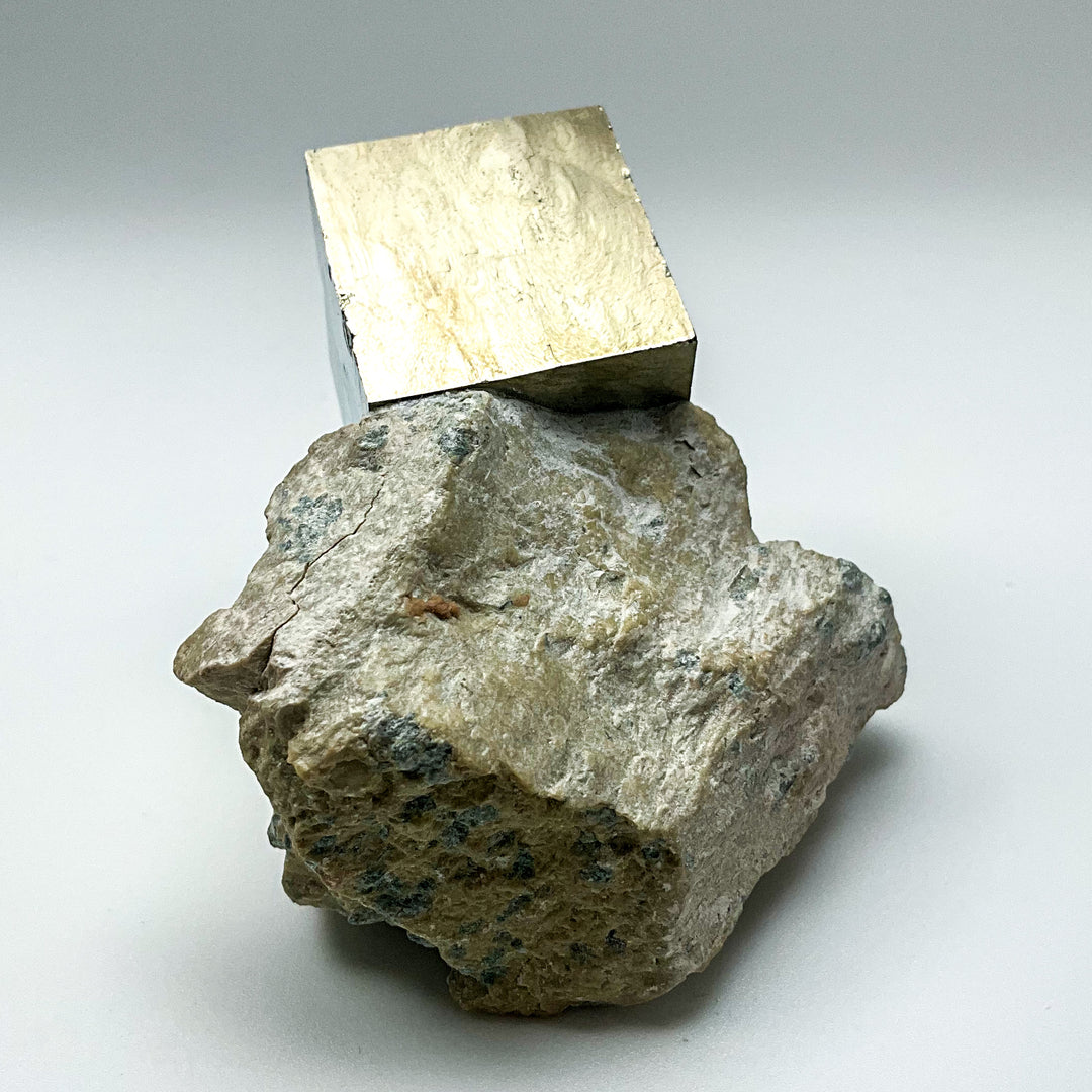 Iron Pyrite Cube in Matrix