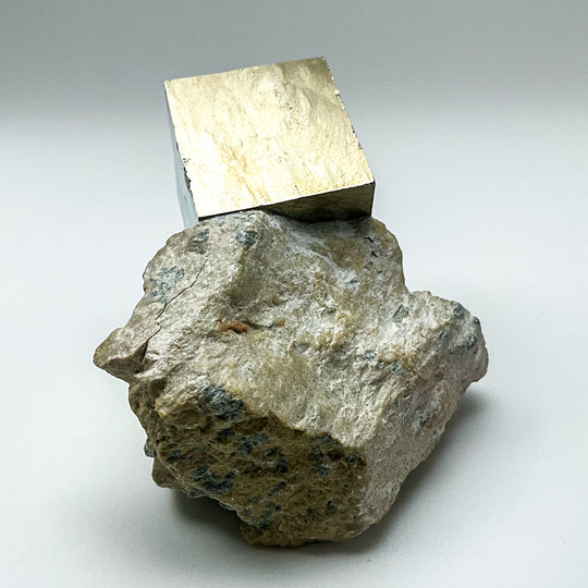 Iron Pyrite Cube in Matrix