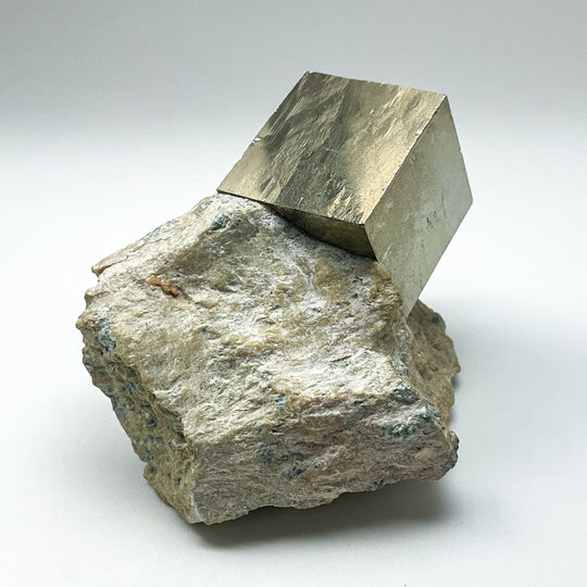 Iron Pyrite Cube in Matrix